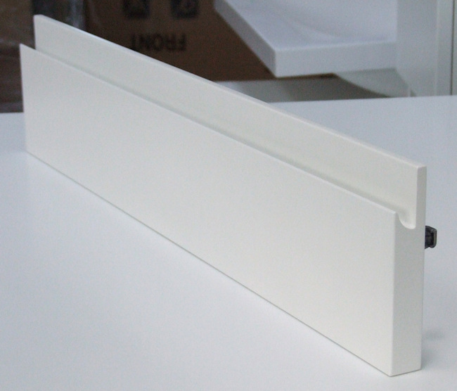 Hvid Grebsfri malet 22mm mat. Skuffefront på 12.4cm